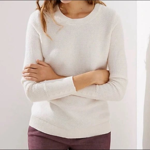 Loft Blush Knit Cotton Sweater - Picture 9 of 9